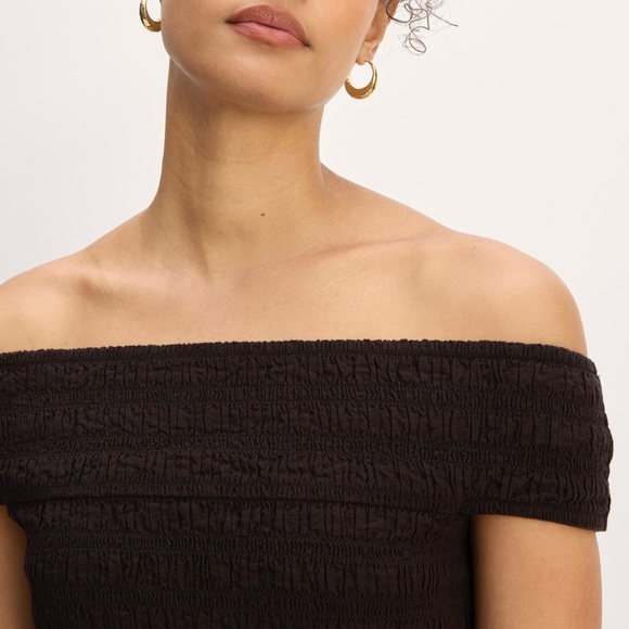 Everlane The Gauze Off -The-Shoulder Dress in Black size small - Picture 11 of 11
